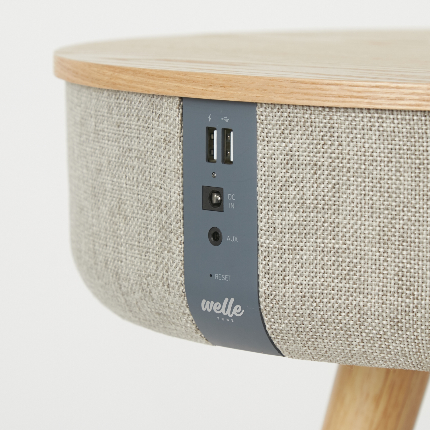 welle/テーブル型360°スピーカー Mellow W501T -充電器にもテーブルに