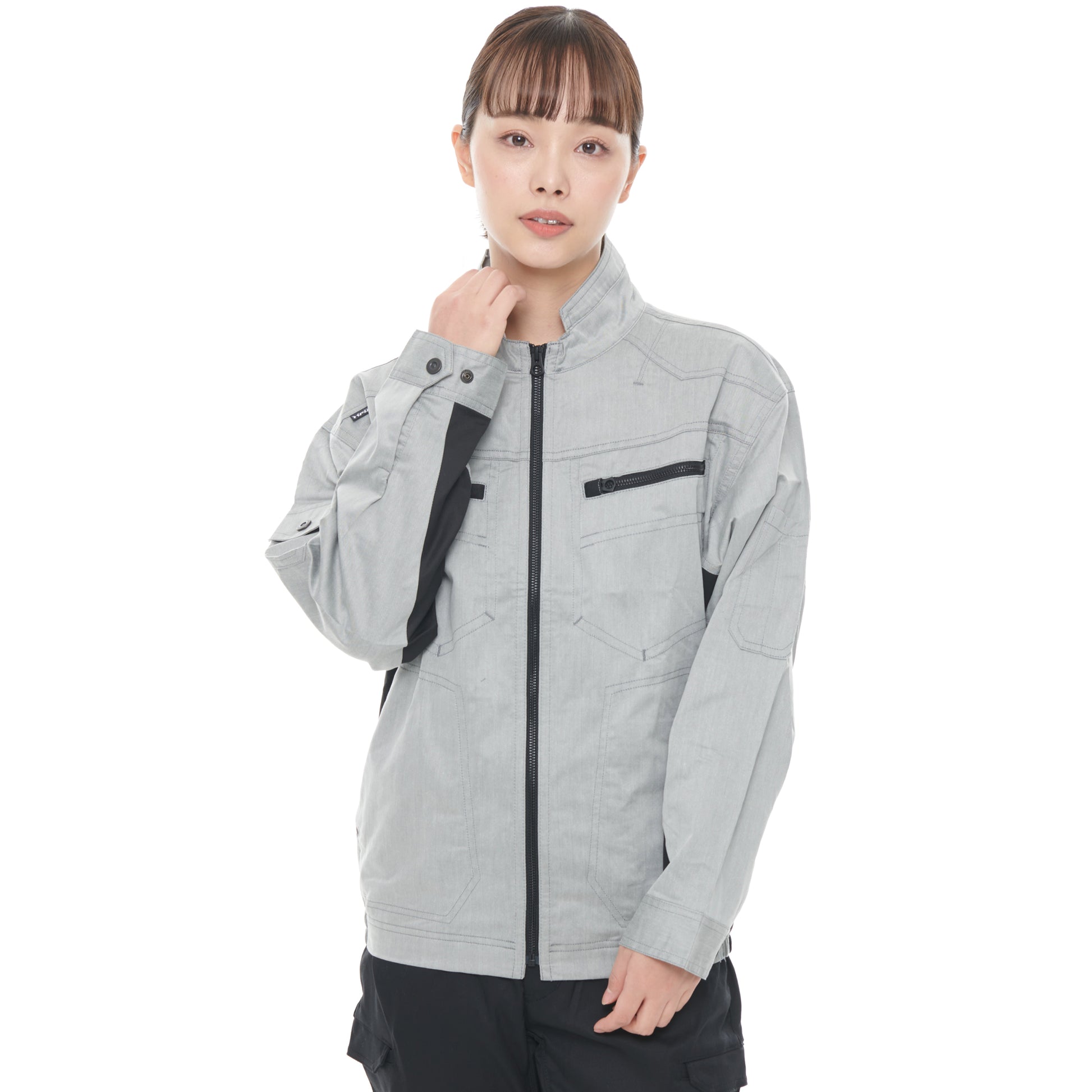 長袖ブルゾン】 空調風神服 杢調ストレッチジャケット KF93900