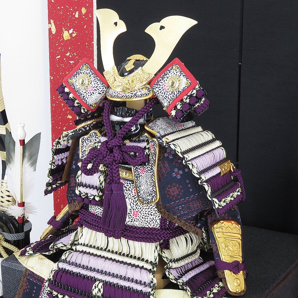 大越忠保 豆鎧 紫裾濃大鎧 二曲屛風 – スガ人形店
