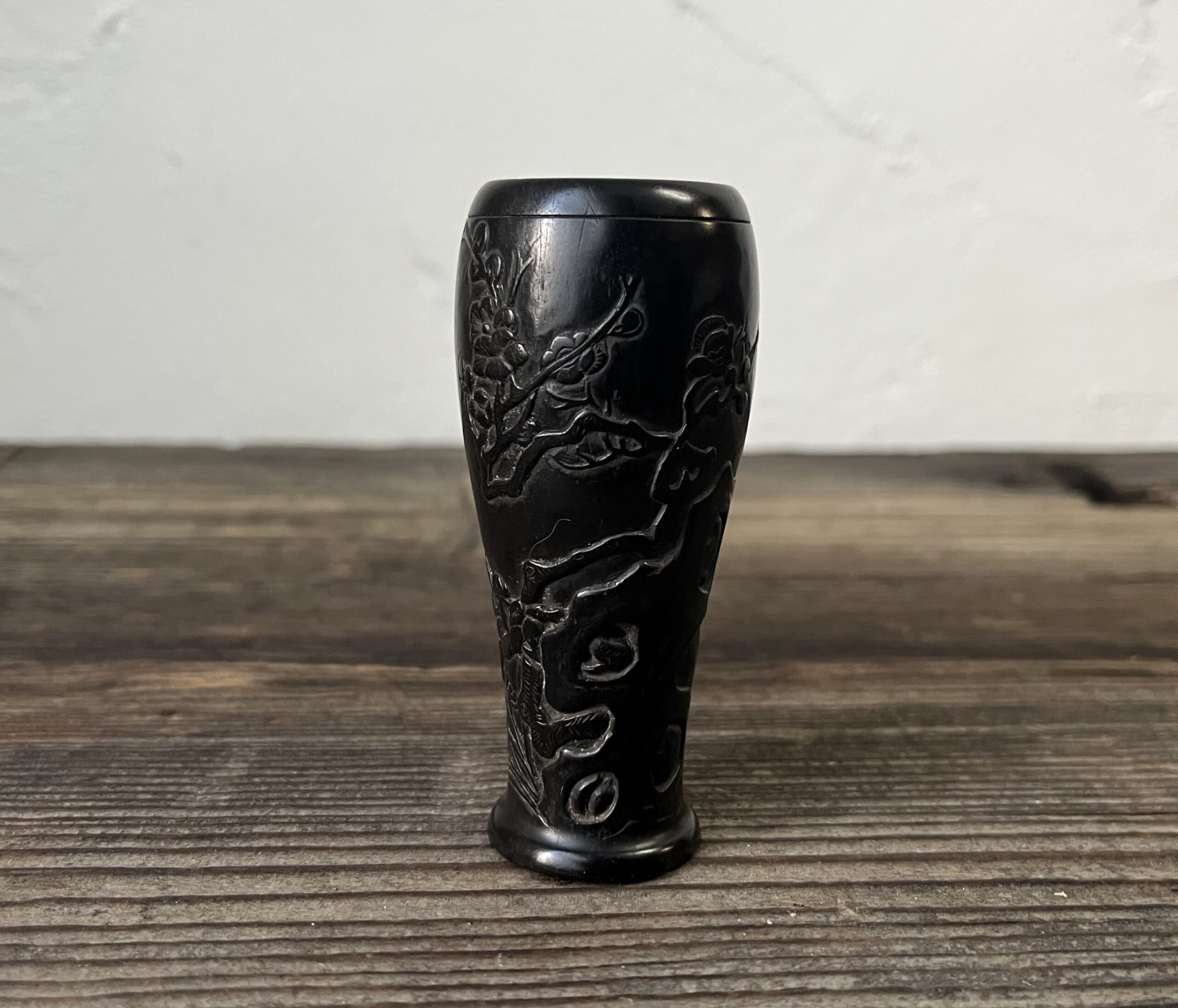 骨董水妖/ 唐木彫茶筅筒