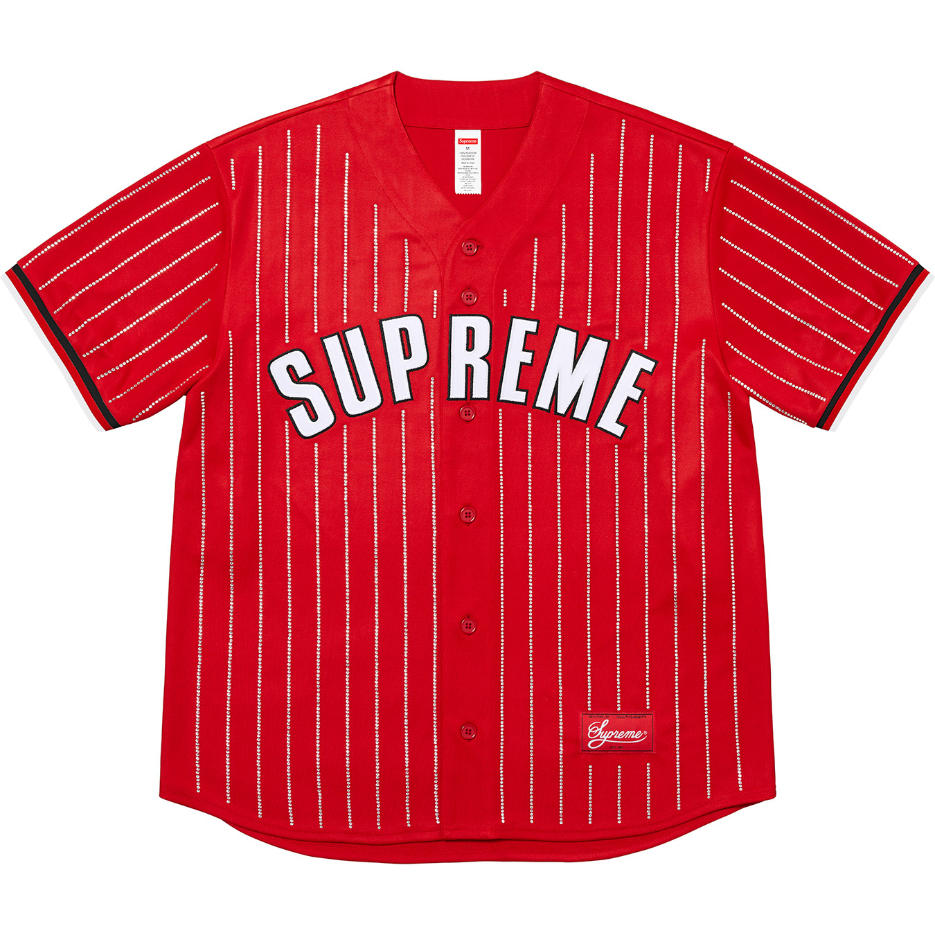 Rhinestone Stripe Baseball Jersey | Supreme 22ss