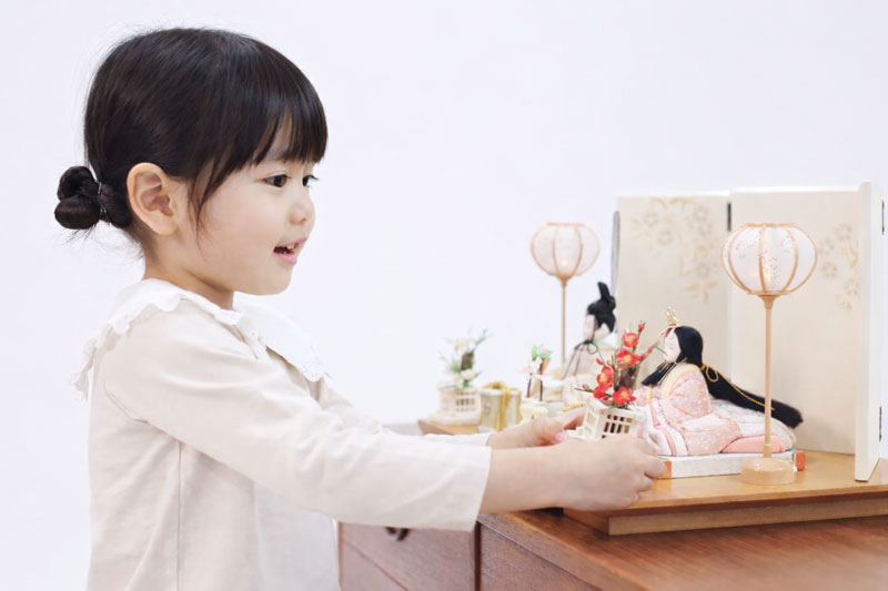 木目込雛人形 彩鳳雛 桜づくし / おしゃれでコンパクトなかわいい