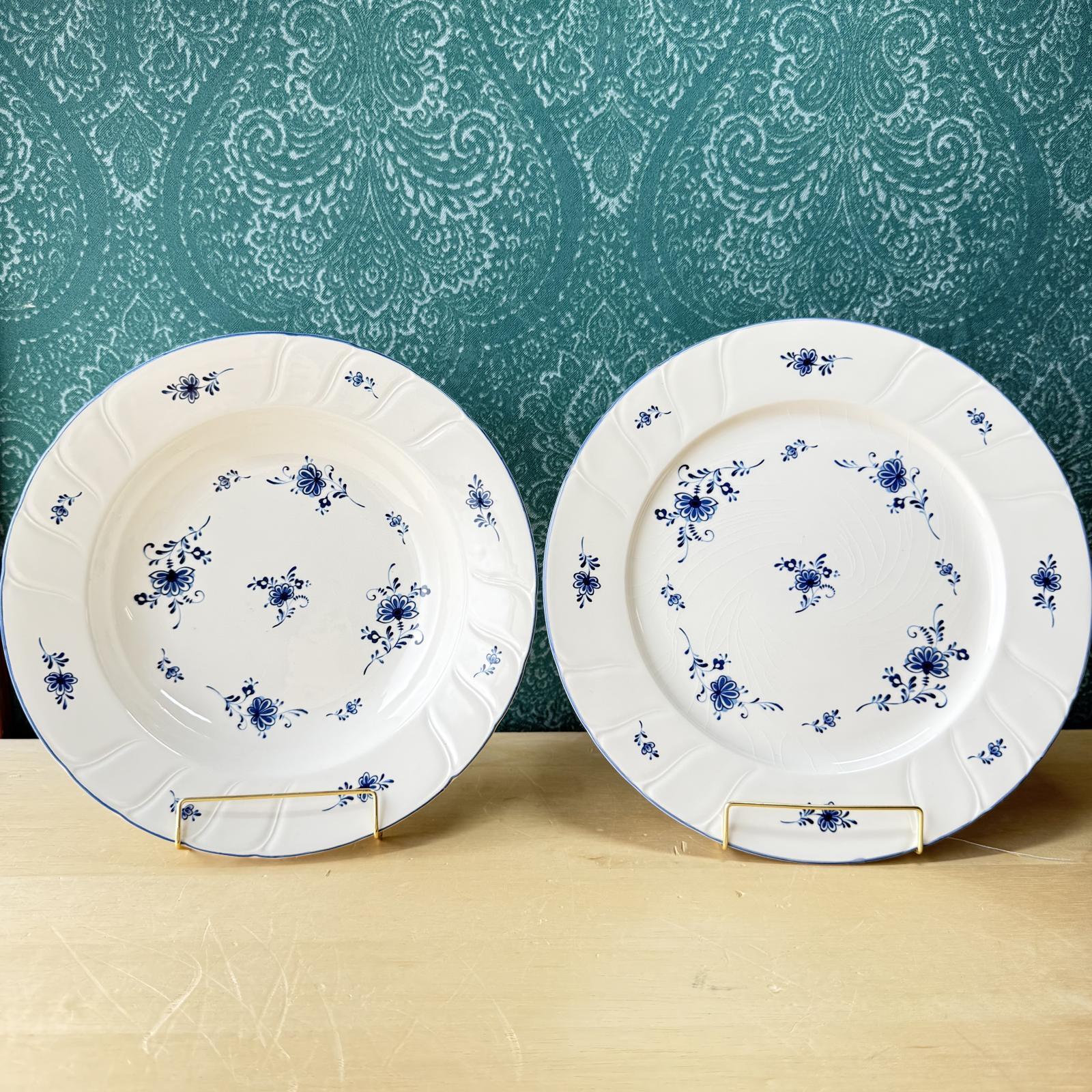 NORITAKEノリタケ CRAFTONE クラフトーン 青 小花柄 深皿 平皿 各種2枚