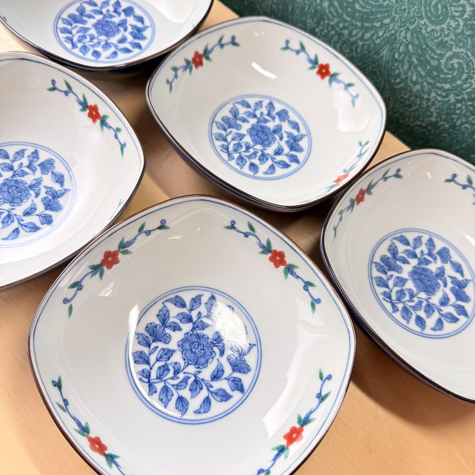 平安橘吉 たち吉 色絵 煮物鉢 5客揃 花 TACHIKICHI 和食器