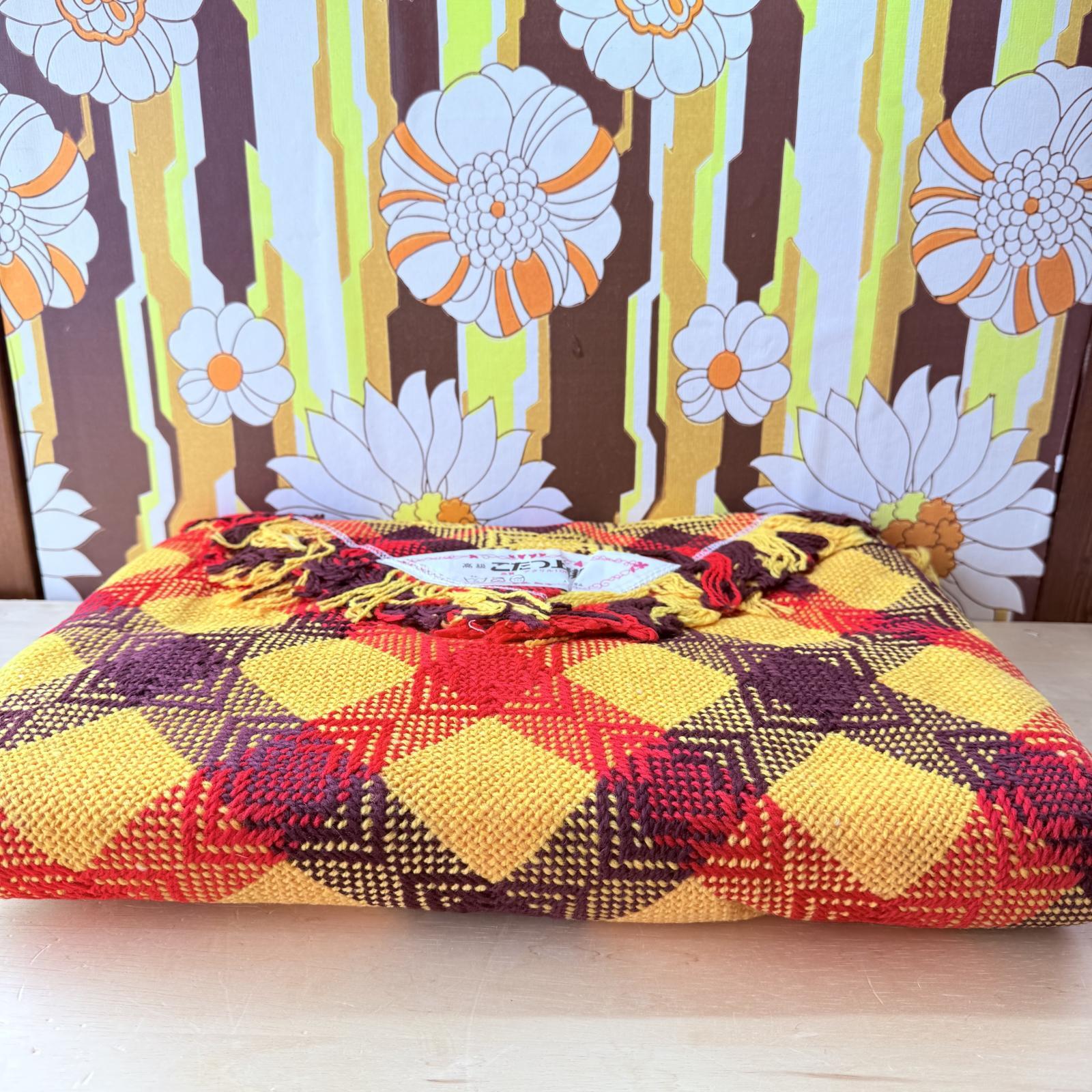 レトロポップ こたつ上掛け こたつカバー イエローチェック系