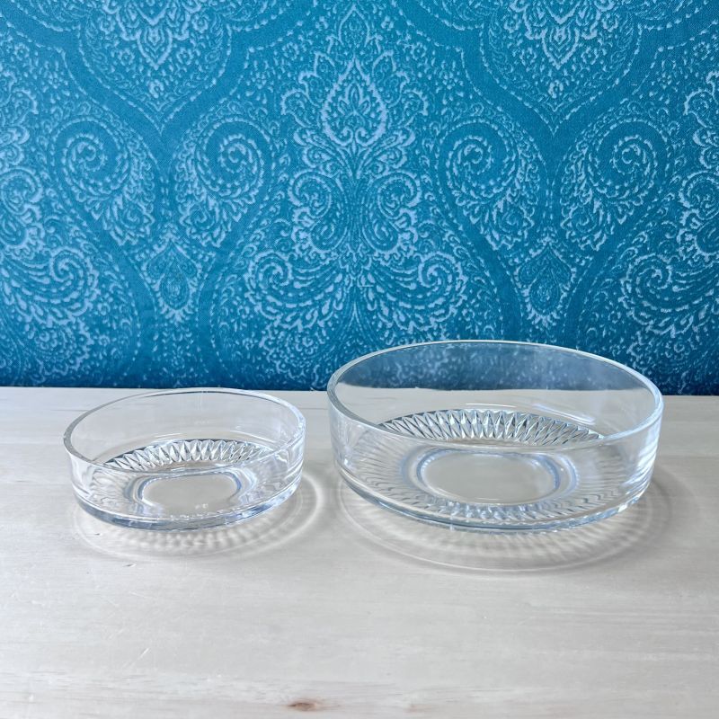 HOYA保谷クリスタル 丸向附鉢クリスタルカット ガラス小鉢セット 小