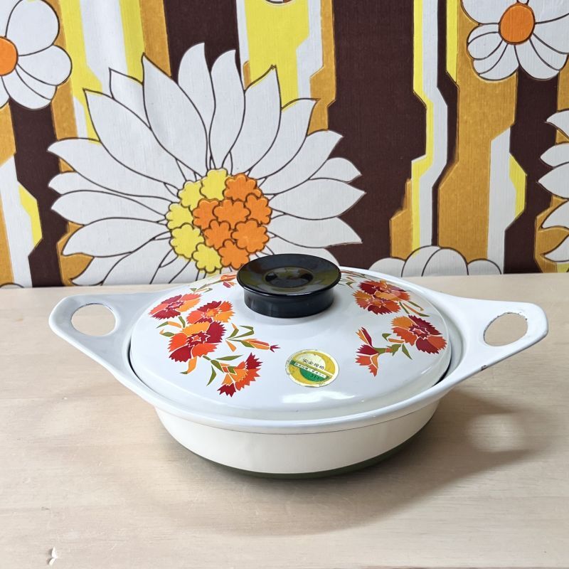 ホーロー鍋 ラーメン鍋 花柄