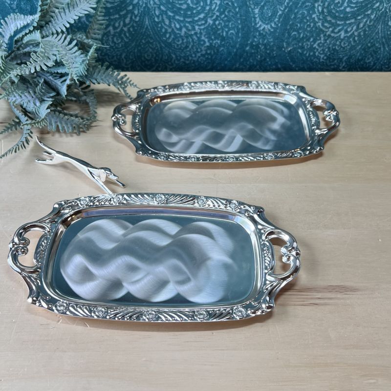 純喫茶 シルバートレイ 持ち手付き 角型