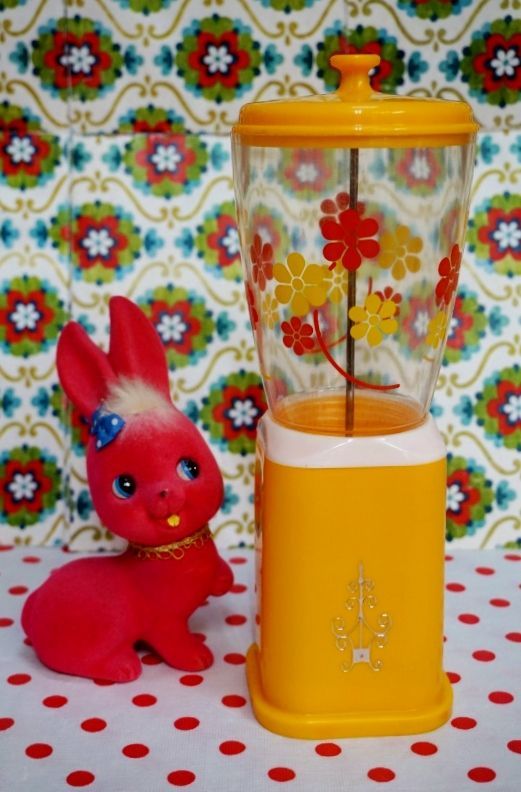 TOWA トーワ箸立て オレンジイエロー 花柄 珍品 H43