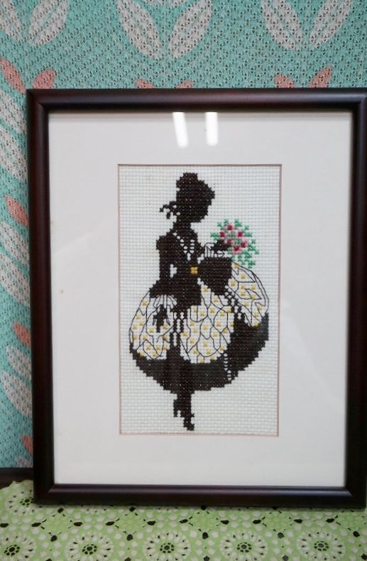 クロスステッチ刺繍 額入り女性 アート KG643