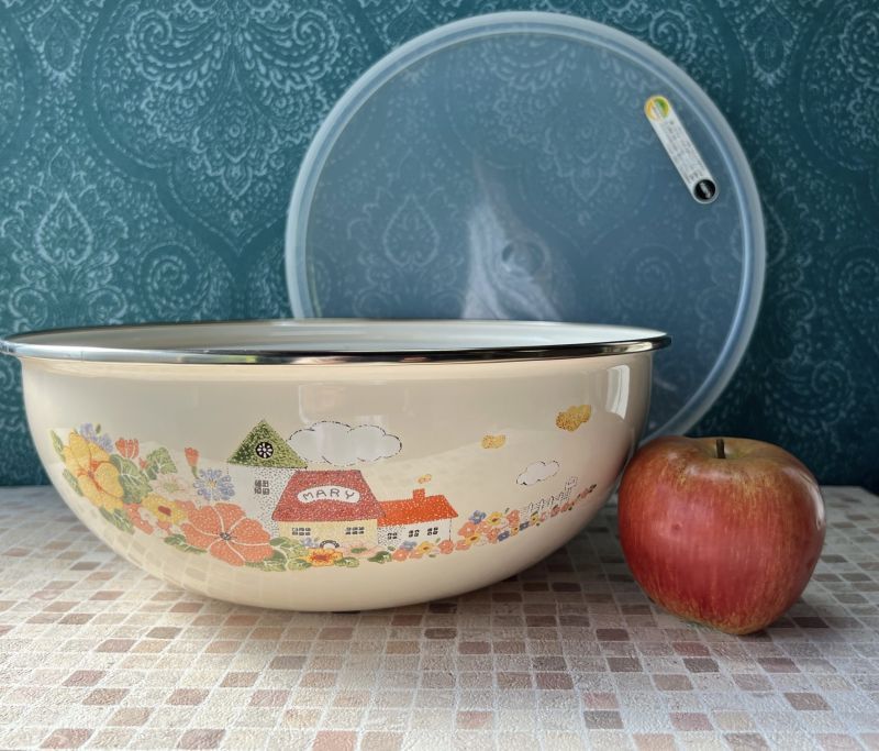 RJIRY エジリー 特大蓋付きホーローボウル MARY 2個セット HB53