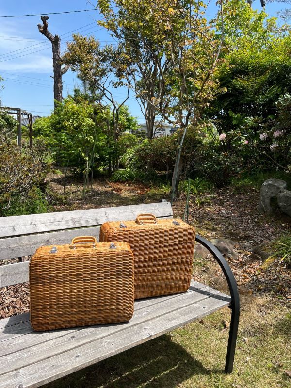 Jurius 日本製 国産籠 ナチュラルなトランク カゴバッグ ピクニック