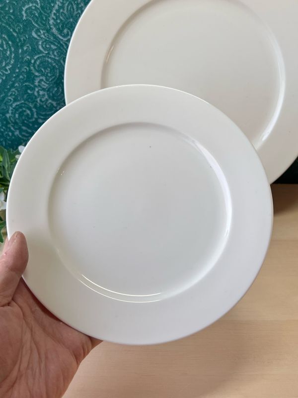 純喫茶 白い皿 ピラフやパスタ サンドイッチに。 小・大2枚セット vintage