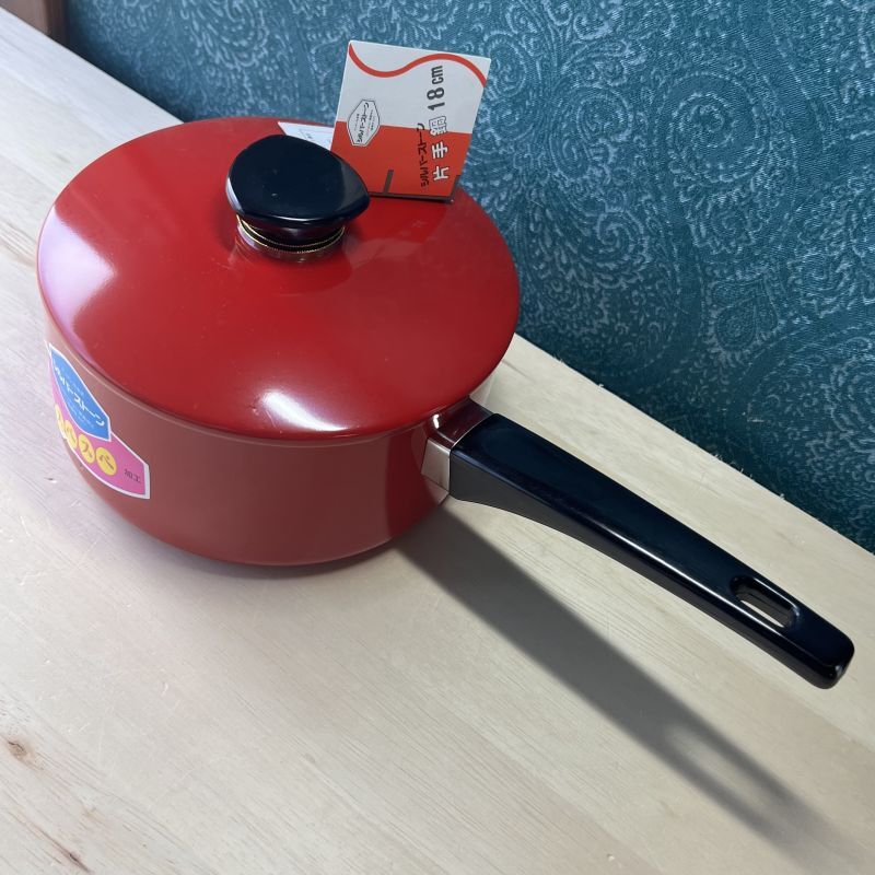 HNH ホクセイ日軽 片手鍋 シルバーストーン 18cm レッド AN96