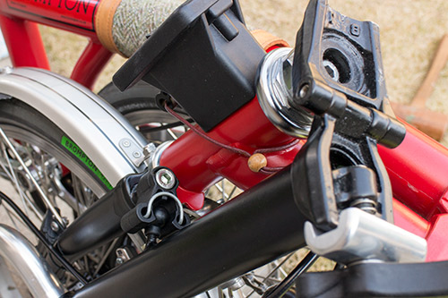 brompton純正フロントフォーク艶消し赤純正ヘッドセット付新車外し